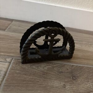 A Core Kitchen Anchor Napkin/Letter Holder In Nautical Black Cast Iron